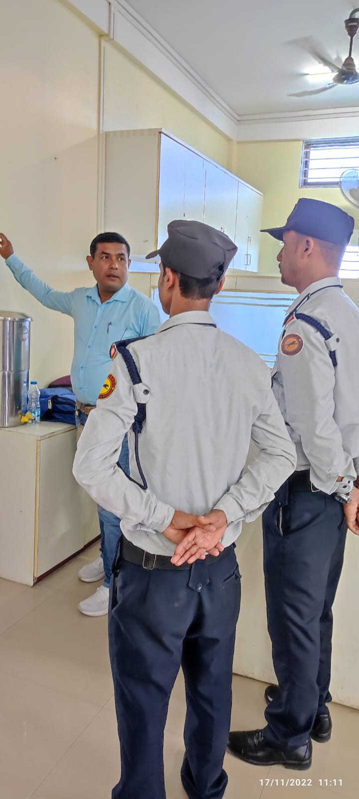 Uniformed personnel during a training session