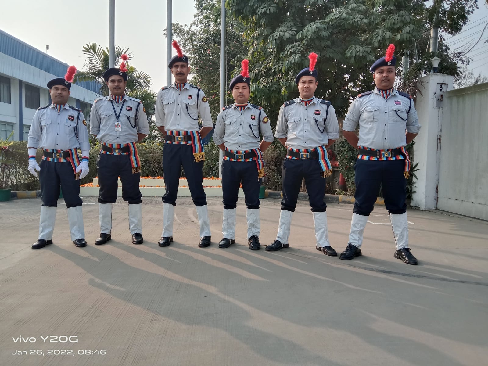 VSPL uniformed security personnel standing together on site